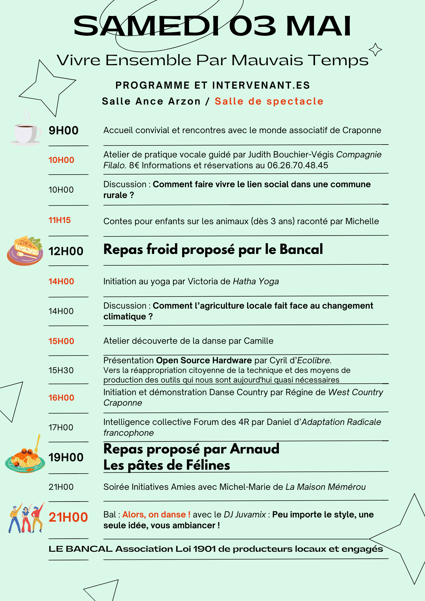 Programme du Samedi
